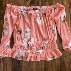 Floral Pink Off-Shoulder Top